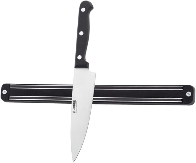 Judge 30cm black magnetic knife rack with chef knife holder