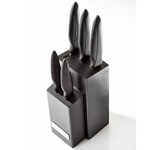 Judge Sabatier IP60 five-piece knife block set with black handles and storage block
