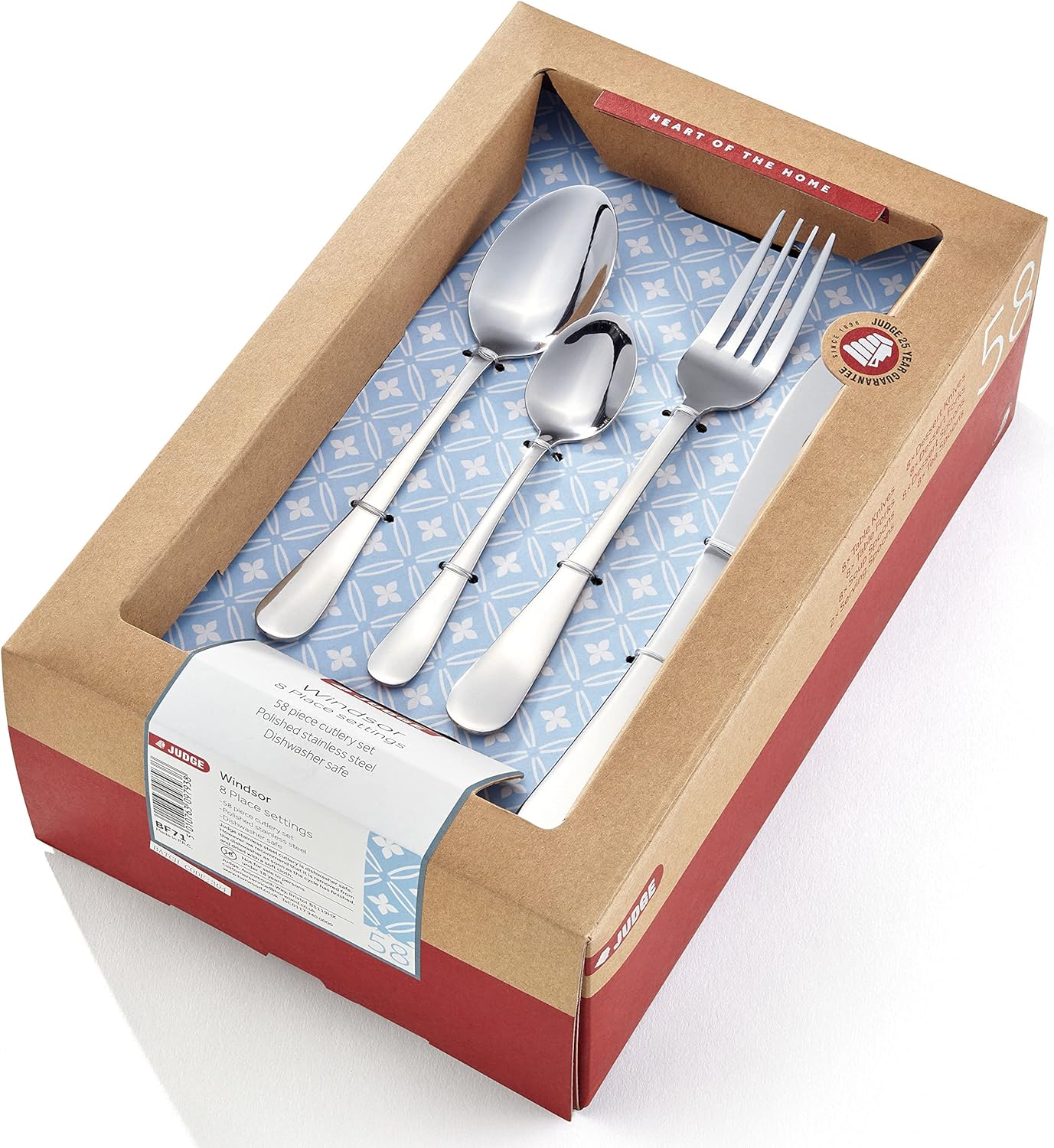 Judge Windsor 58-piece stainless steel cutlery set in gift box