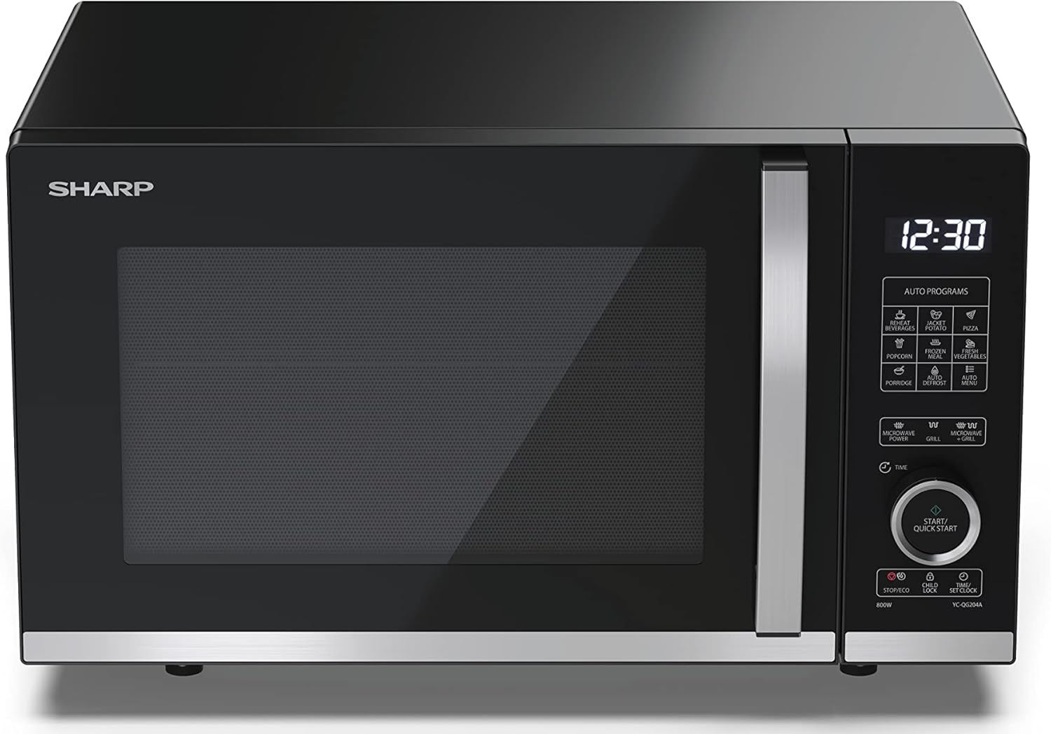 Sharp 20 litre black digital microwave with grill and flatbed 800W