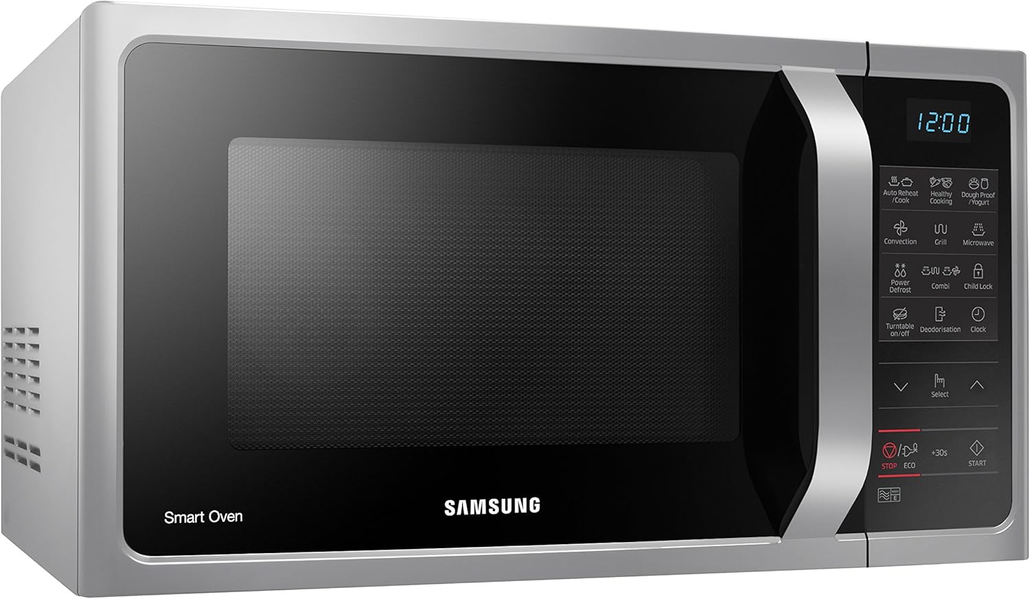 Samsung MC28H5013AS 28-litre combination microwave in silver with controls