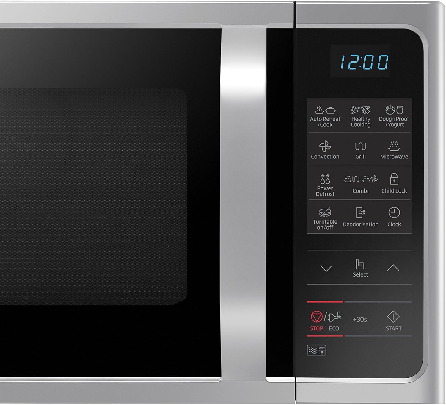 Samsung MC28H5013AS 28-litre combination microwave in silver with controls