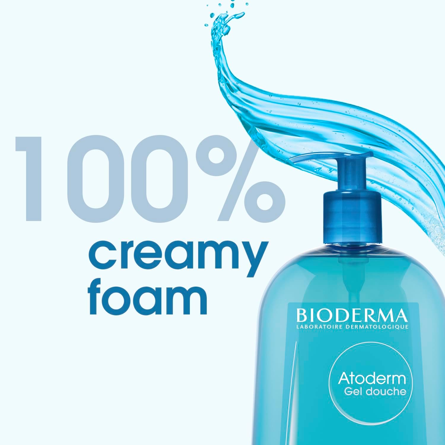 Bioderma Atoderm Gel Douche 500ml turquoise bottle with pump dispenser