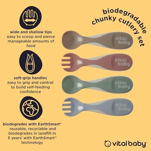 Vital Baby Nourish Chunky Feeding Spoons biodegradable set of four