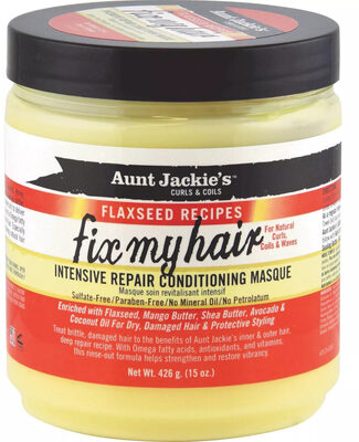 AUNT JACKIES FLAXSEED RECEIPT FIX MY HAIR  CURS COILS COCO REPAIR CONDITIONER MASQUE 436ML