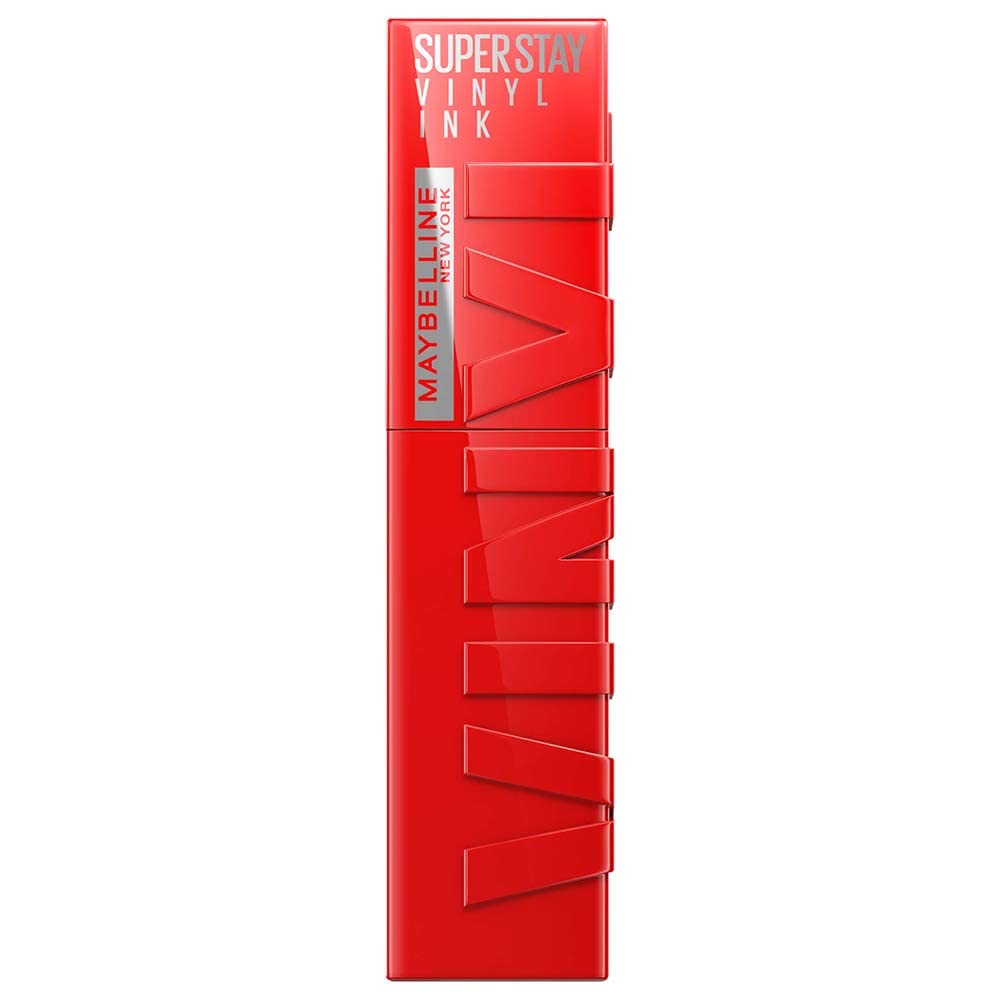Maybelline Super Stay Vinyl Ink Longwear No-Budge Liquid Lipcolor Makeup, Highly Pigmented Color and Instant Shine, Red-Hot, Fire Engine Red Lipstick, 0.14... — photo 4