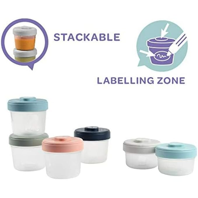 Beaba  Baby Food Storage Clip Containers Spoons Set Pink — photo 5
