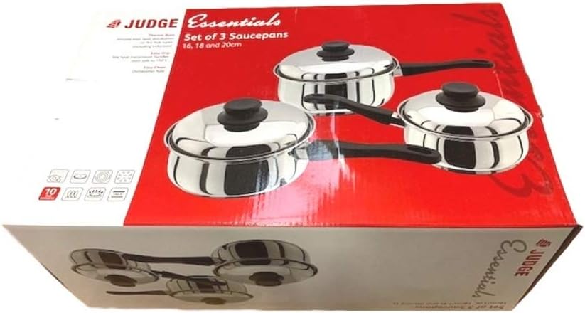 Judge Essentials 3-Piece Stainless Steel Saucepan Set (Model: HEA1). — photo 3