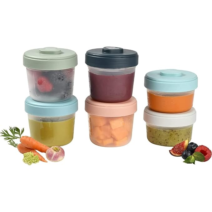 Beaba  Baby Food Storage Clip Containers Spoons Set Pink — photo 6