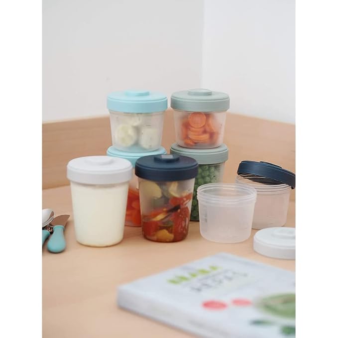Beaba  Baby Food Storage Clip Containers Spoons Set Pink — photo 3