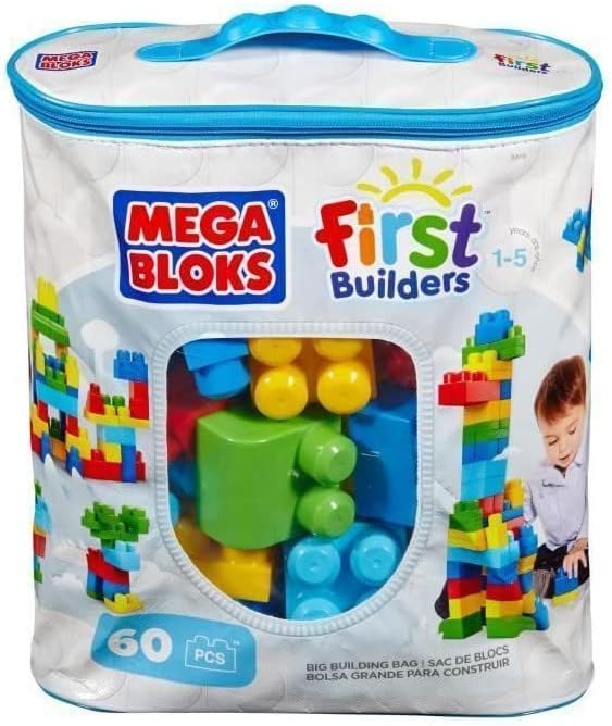 MEGA BLOKS First Builders Big Building Bag (60-Piece Blue / Classic)