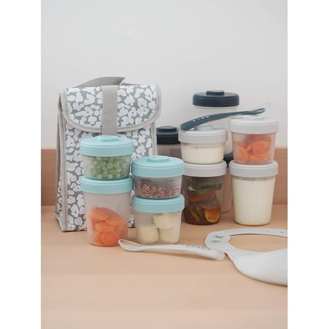 Beaba  Baby Food Storage Clip Containers Spoons Set Pink — photo 2