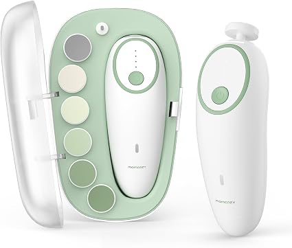 Momcozy Gentle Baby Electric Nail Trimmer / File Kit in White/Green — photo 2