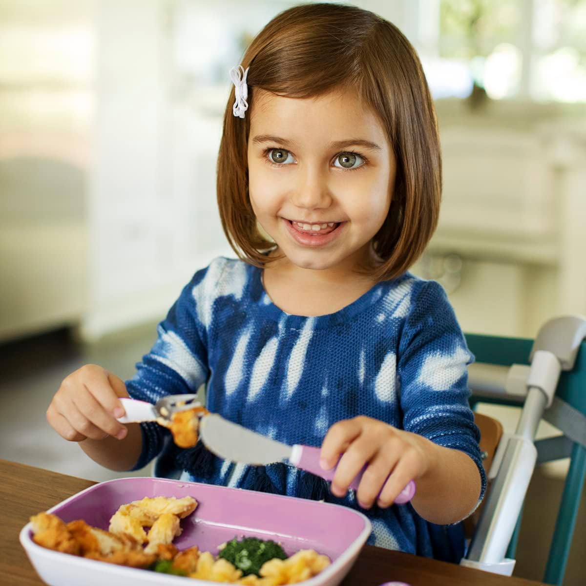 Munchkin Splash Toddler Fork, Knife, and Spoon Set Purple/Lavender. — photo 3