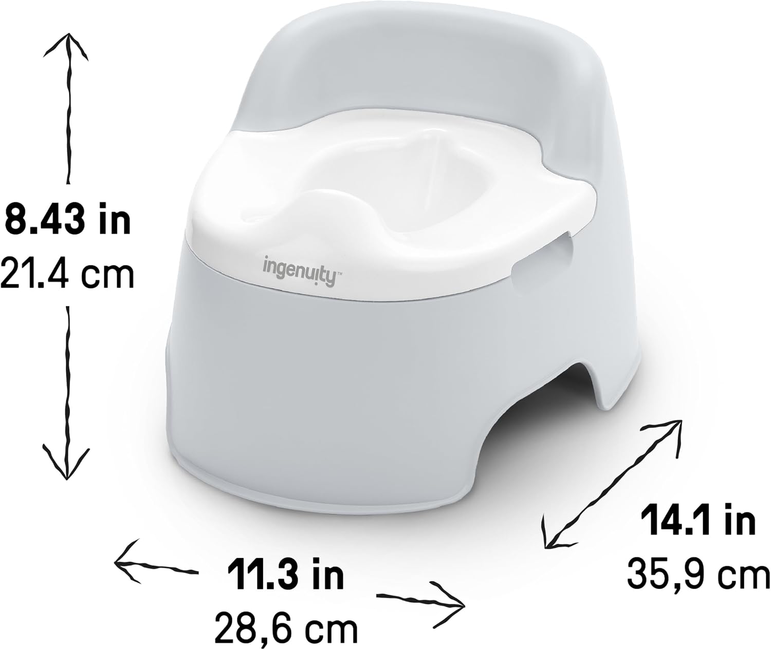 Ingenuity Ready Set Go Potty Training Toilet (White/Grey) — photo 7
