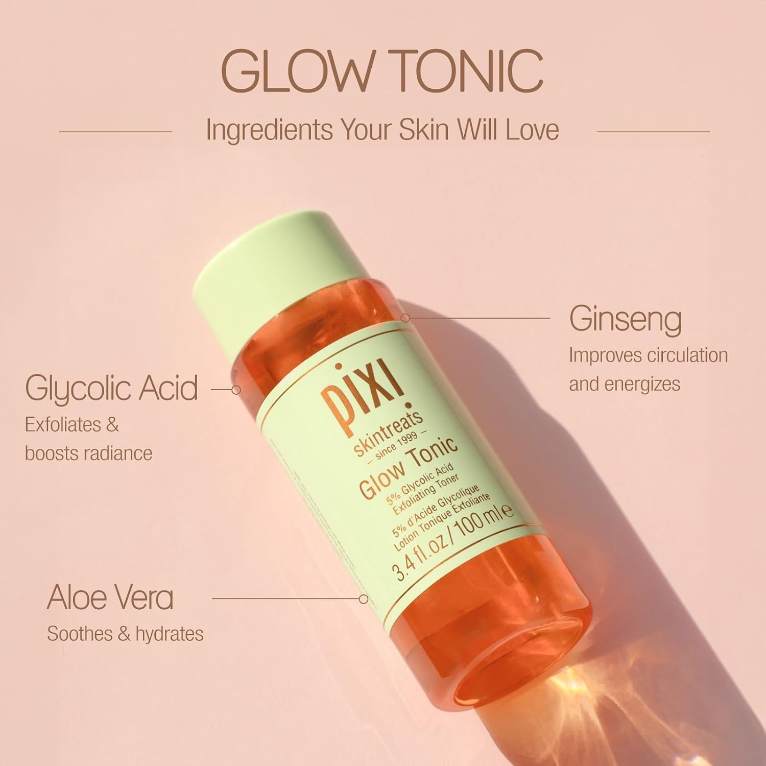 Pixi Skintreats Glow Tonic Exfoliating Toner 100 ml (3.4 fl oz) — photo 5