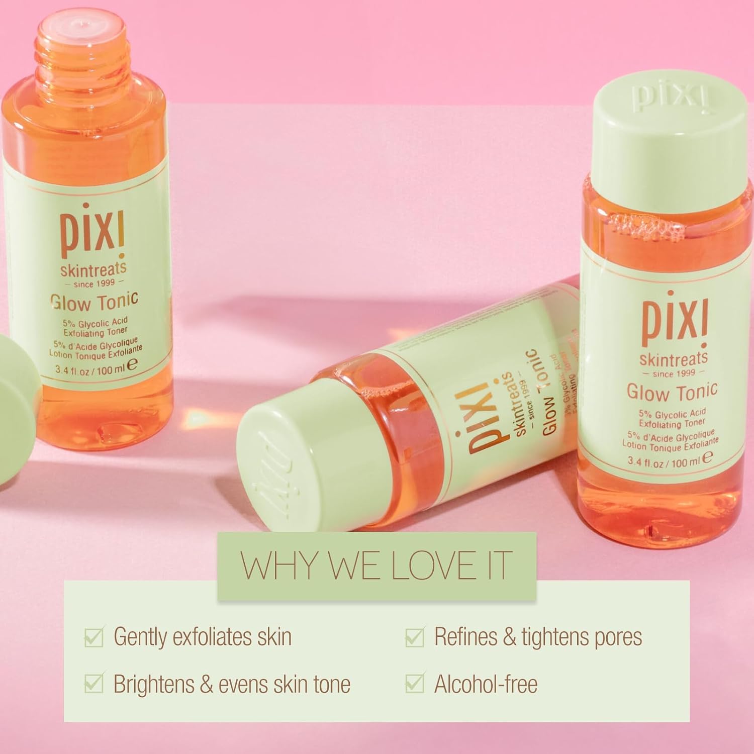 Pixi Skintreats Glow Tonic Exfoliating Toner 100 ml (3.4 fl oz) — photo 2