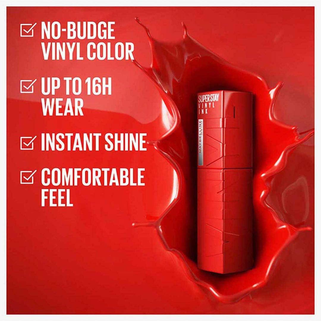 Maybelline New York Super Stay Vinyl Ink Longwear Liquid Lipstick in the shade 10 Lippy (0.14 Fl Oz / 4.2 ml). — photo 5