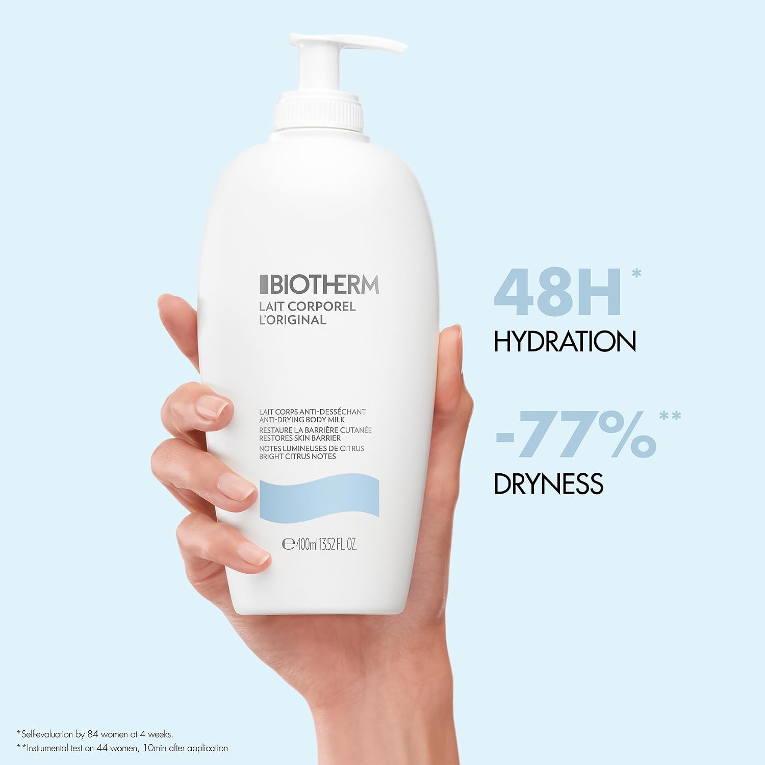 Biotherm Lait Corporel Anti-Drying Body Milk in the 400 ml (13.52 oz) pump. — photo 4