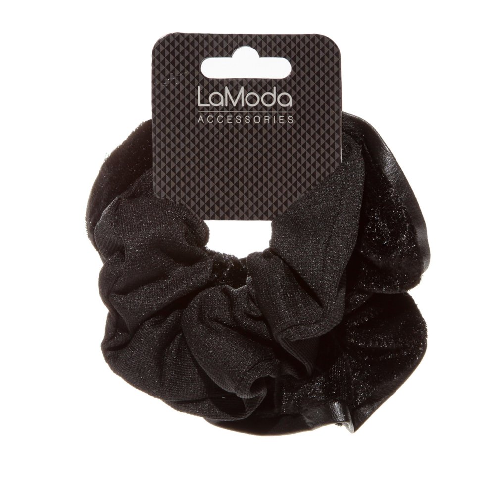 LaModa black hair scrunchies 2 piece set with sparkle finish