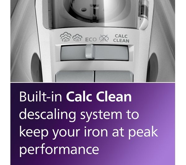 Philips EasySpeed GC1751/89 steam iron white and grey with Calc Clean system