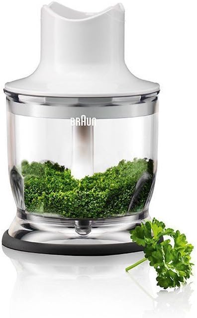 Braun MultiQuick 3 MQ3025 white food chopper with herb contents