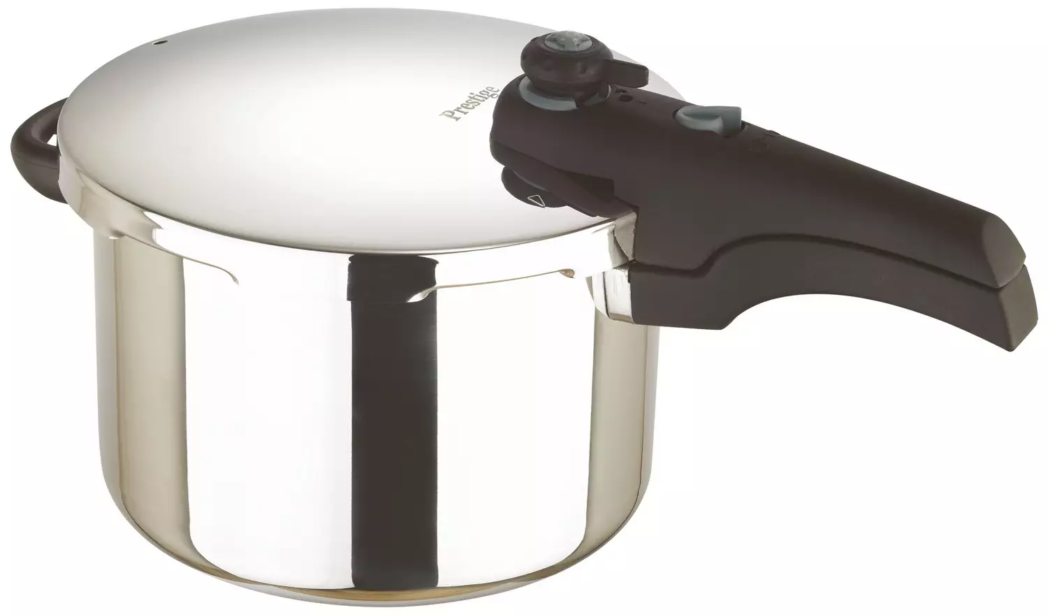 Smart Plus 4 litre stainless steel pressure cooker with black handles