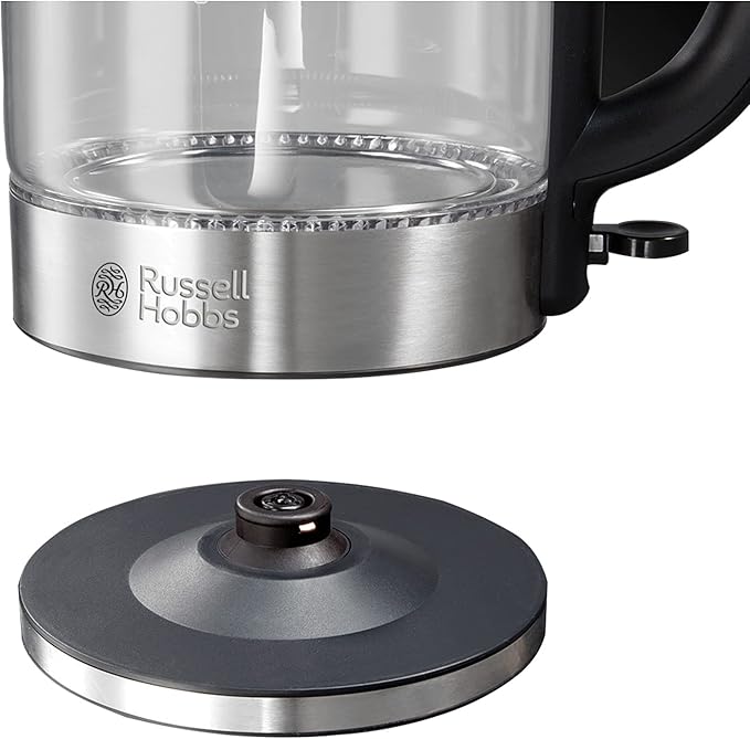 Russell Hobbs black glass kettle 21600-10 with illuminating base