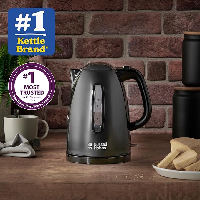 Russell Hobbs 21274 Textures black electric kettle, 1.7L rapid boil
