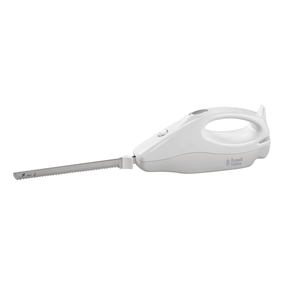 Russell Hobbs white electric carving knife with removable serrated blades