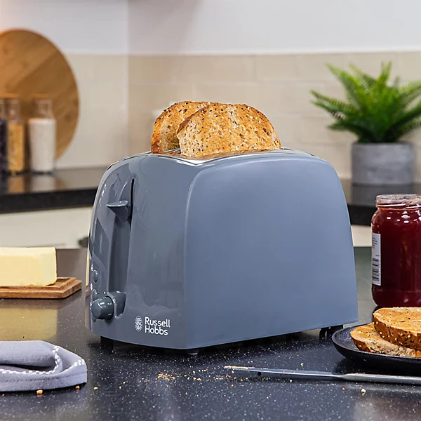 Russell Hobbs Textures grey two slice plastic toaster model 21640