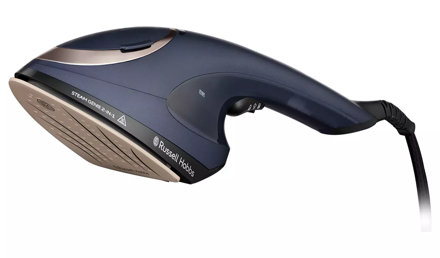 Russell Hobbs Steam Genie 2in1 handheld steamer and iron, navy and taupe