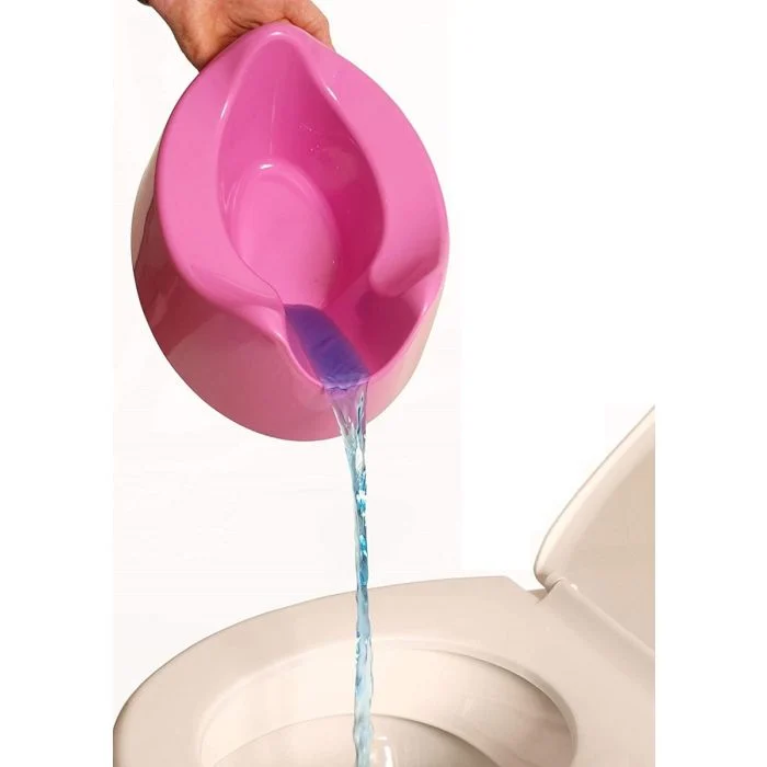 Pourty Potty pink portable toilet seat water pouring jug for children