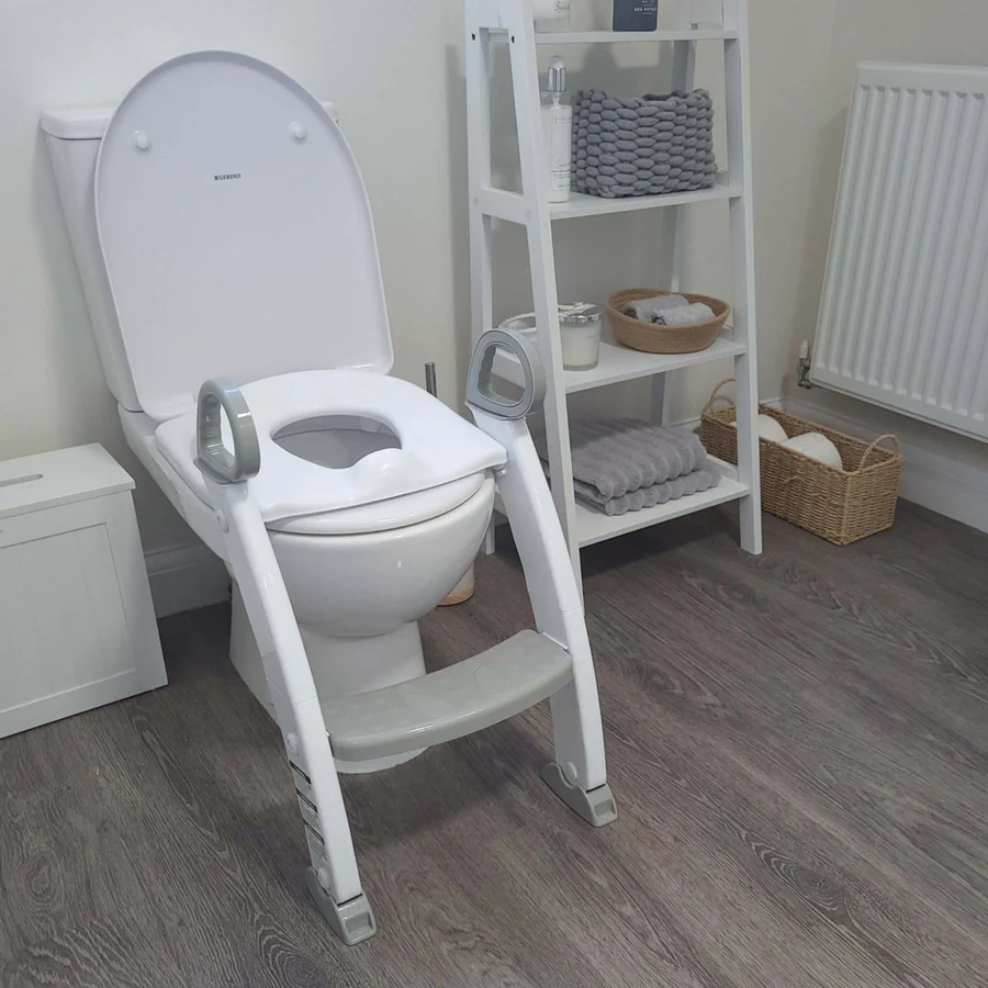 Red Kite Quiet Time white step and sit toilet trainer seat with handles