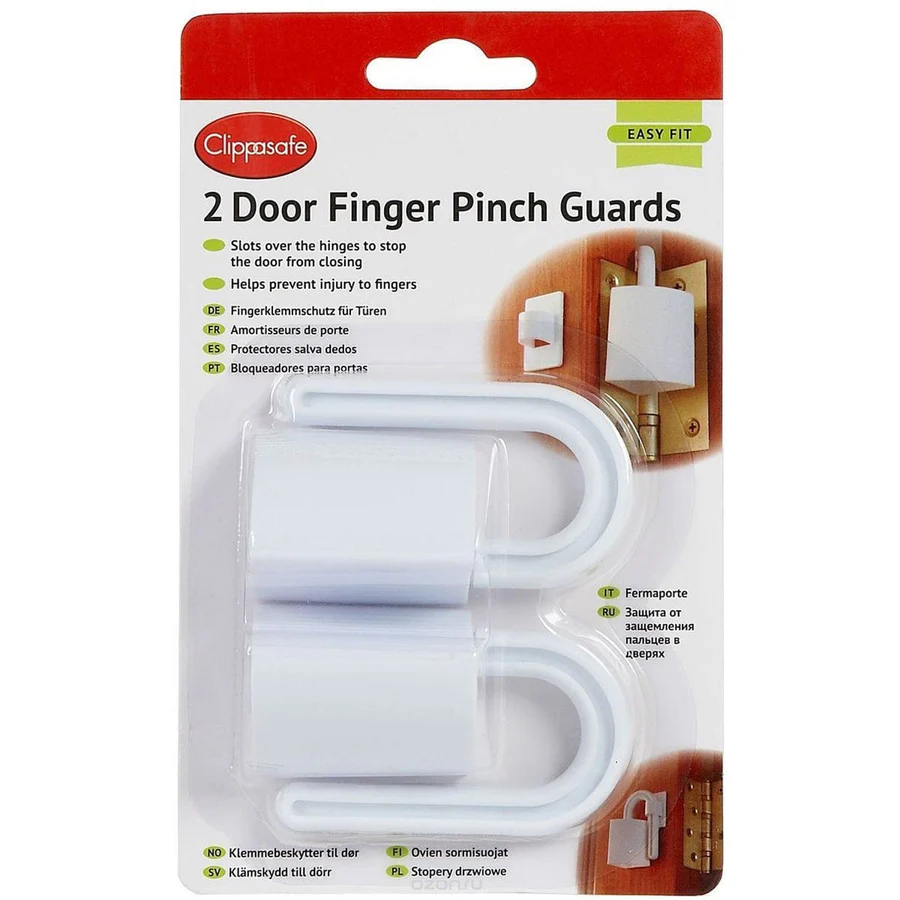 Clippasafe white door finger pinch guards pack of 2 Easy Fit safety stops