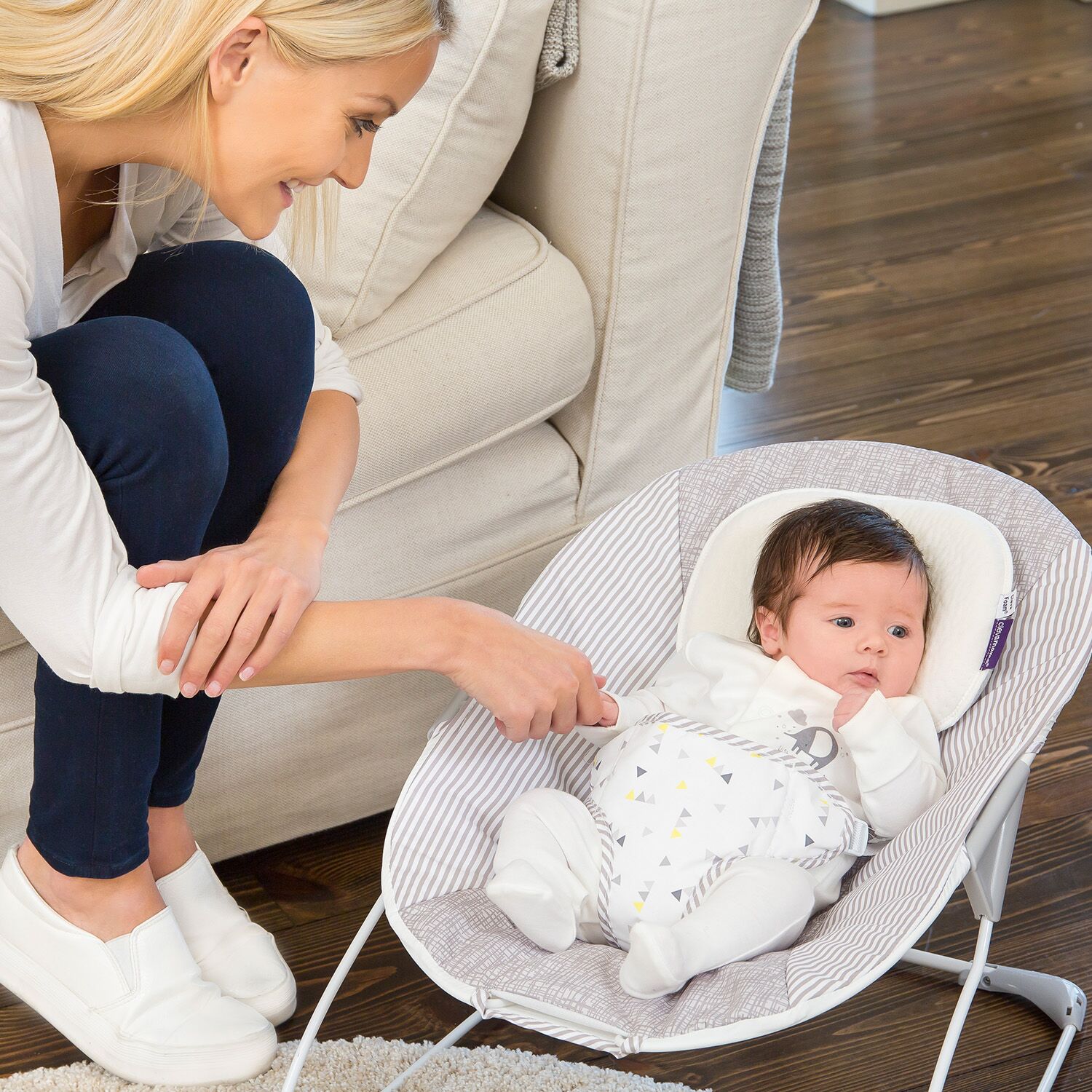 Clevamama Clevafoam white infant pillow for newborns, breathable and lightweight design
