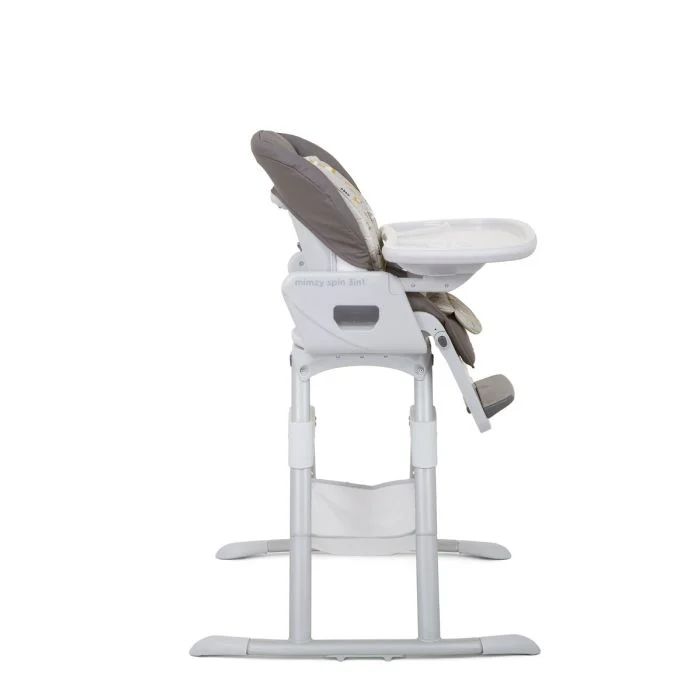 Joie Mimzy Spin 3in1 highchair with geometric mountains pattern in grey and white