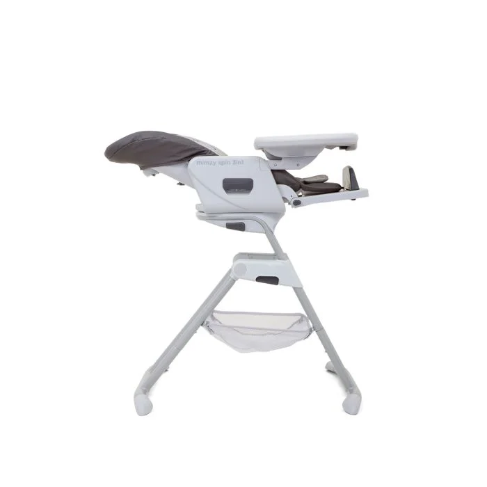 Joie Mimzy Spin 3in1 highchair with geometric mountains design in white and grey