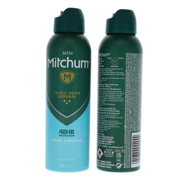 Mitchum Men Triple Odor Defense 48HR deodorant spray 200ml Clean Control