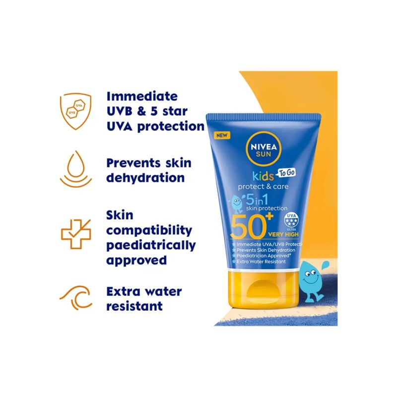 NIVEA Sun Kids Protect & Care SPF 50+ sunscreen lotion 50ml blue tube