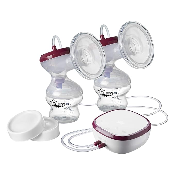 Tommee Tippee Made for Me double electric wearable breast pump with collection bottles