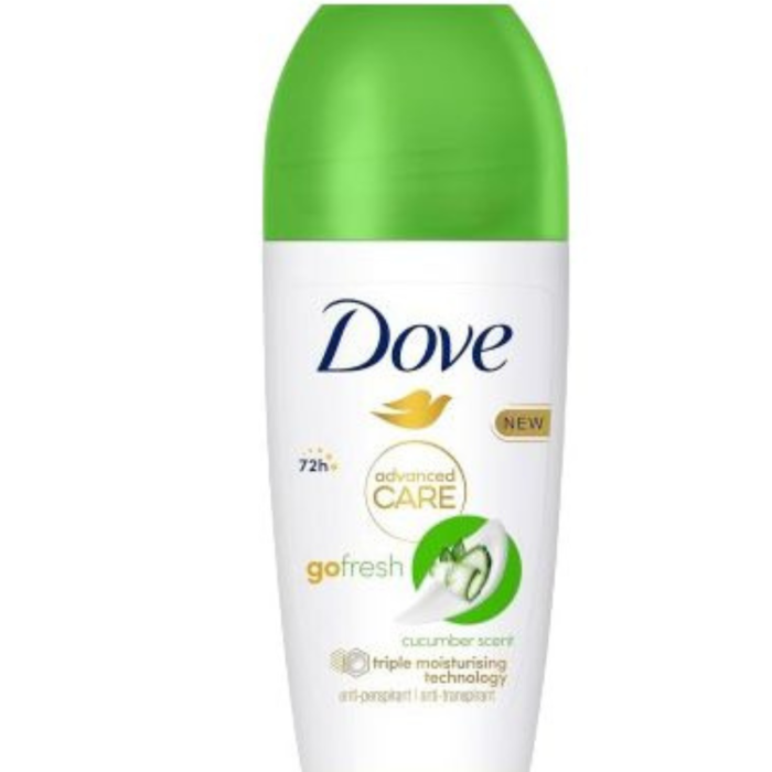 Dove 72h Advanced Care Go Fresh Cucumber Deodorant 50ml roll-on green white bottle