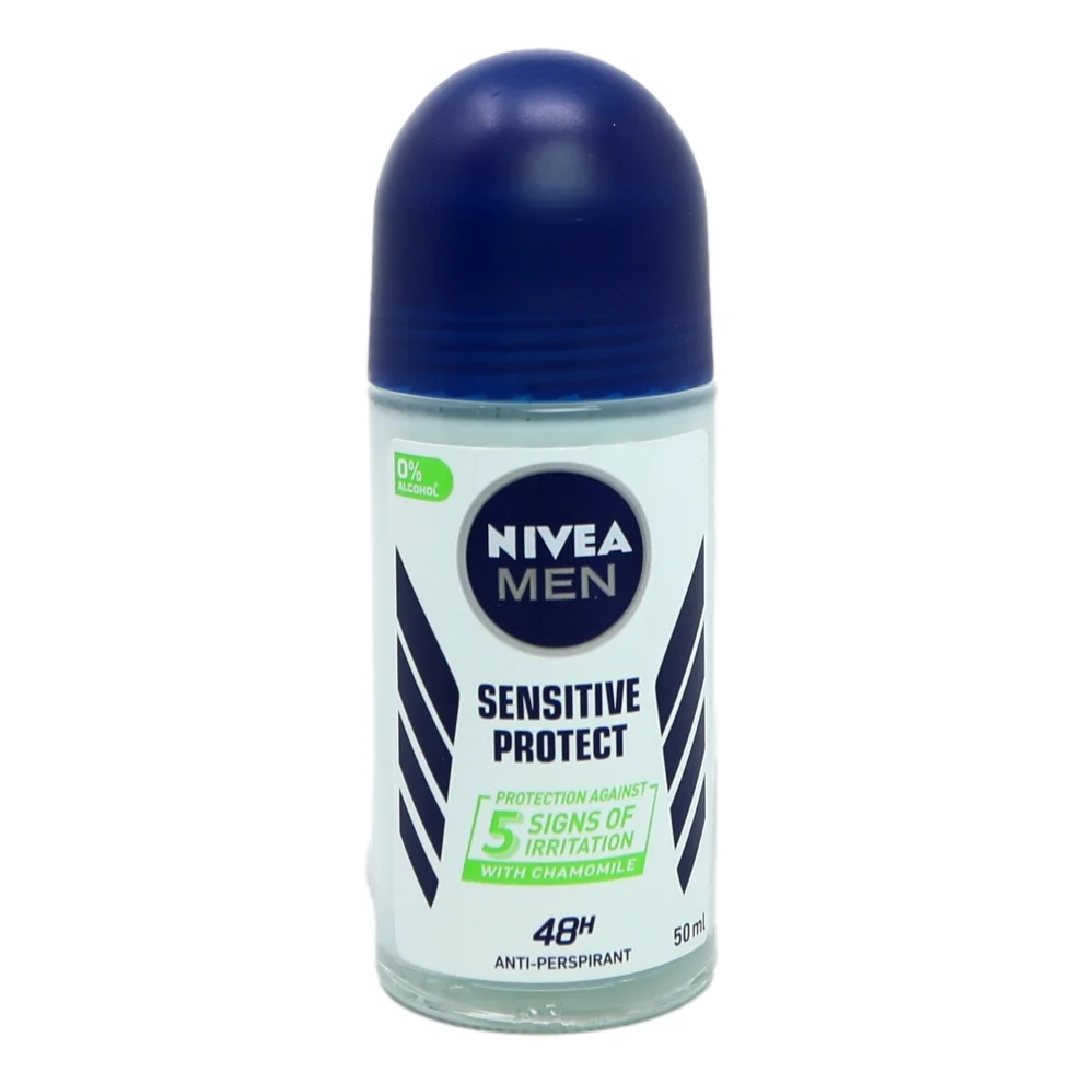 Nivea Men Sensitive Protect 50ml roll-on anti-perspirant deodorant with chamomile