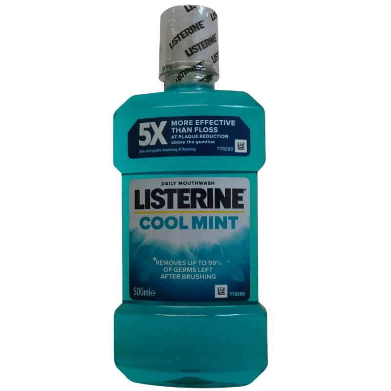 Listerine Cool Mint daily mouthwash 500ml turquoise bottle
