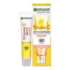 Garnier Vitamin C Daily UV Brightening Fluid SPF50+ 40ml tube and box