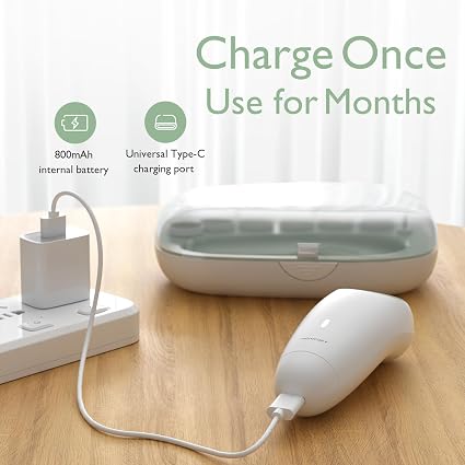 Momcozy Gentle Baby Electric Nail Trimmer / File Kit in White/Green — photo 5