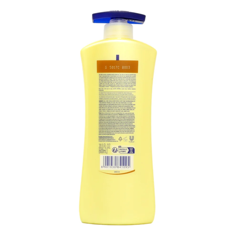 Vaseline Intensive Care Essential Healing Lotion yellow 600mL pump bottle
