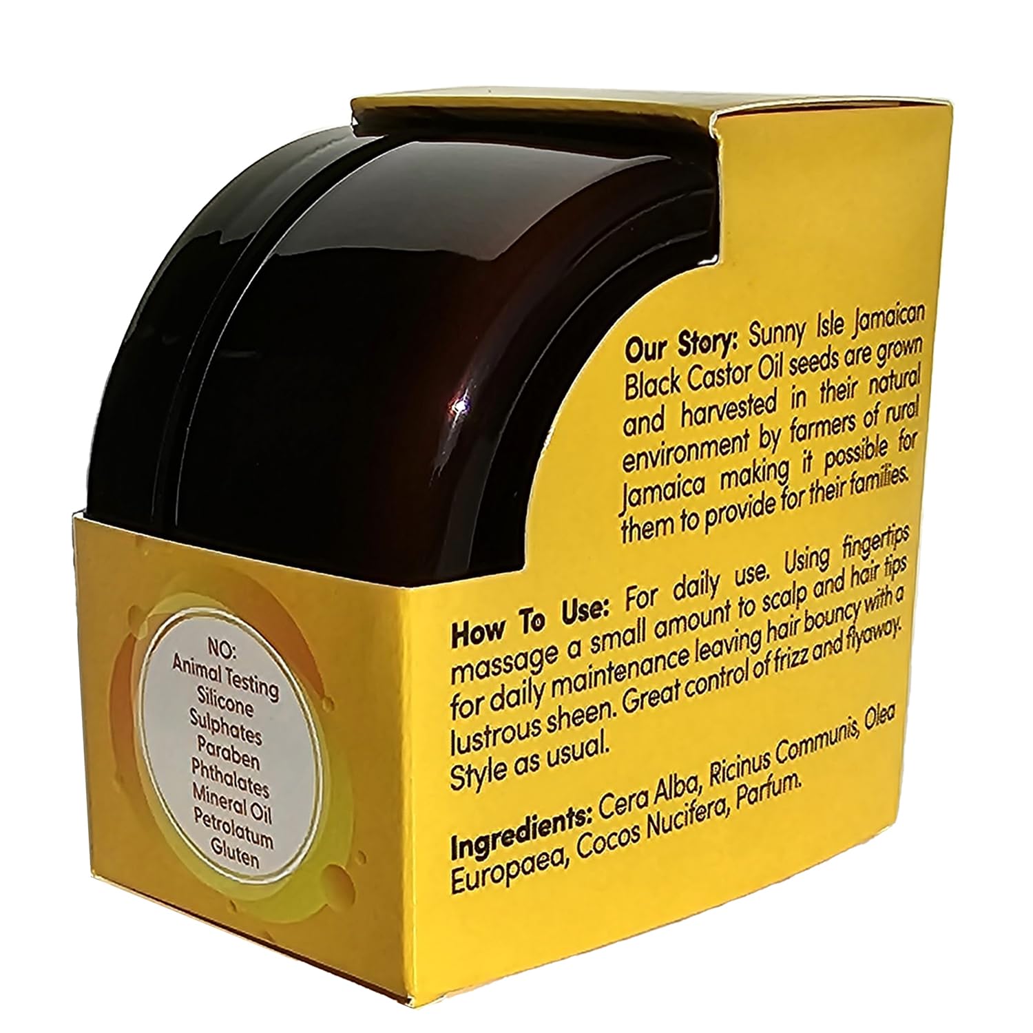 Sunny Isle Kids Care Extreme Hydrating Finishing Hair Butter 4oz jar with yellow box