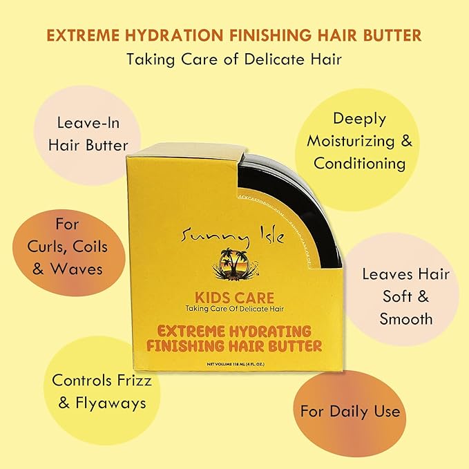 Sunny Isle Kids Care Extreme Hydrating Finishing Hair Butter 4oz jar