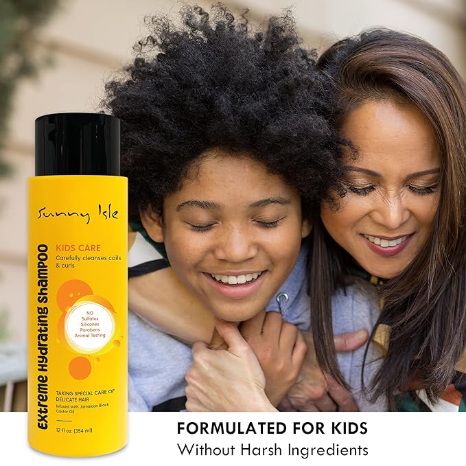 Sunny Isle Kids Care Extreme Hydrating Shampoo 354ml yellow bottle